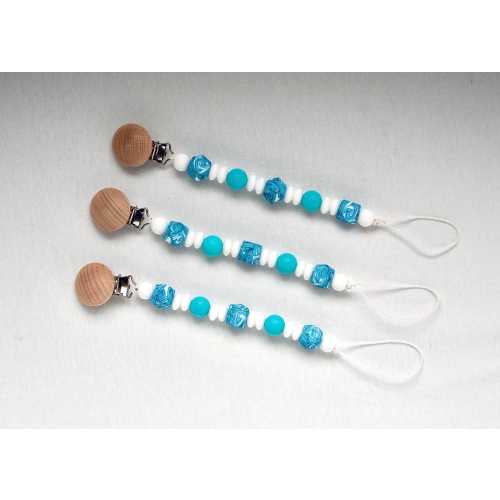 Teal Wave Pacifier Clip/ Beach Pacifier Clip/ Newborn Pacifier Clip/ Baby Shower Gift/ Pacifier Holder/ Baby Pacifier Clip