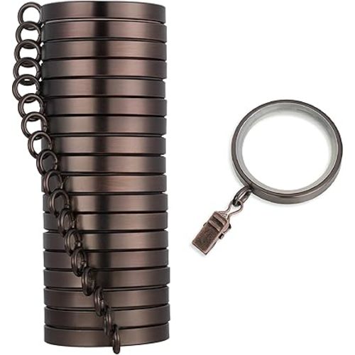 MODE Cambria Designer 1-5/8" Oil Rubbed Bronze Curtain Rings - 18 Count