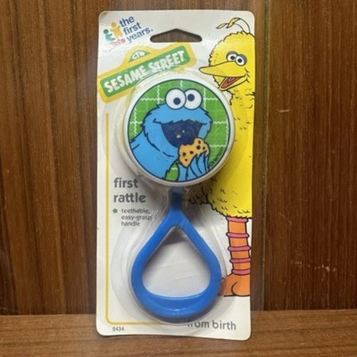 Vintage 1997 The First Years First Rattle Sesame Street Cookie Monster