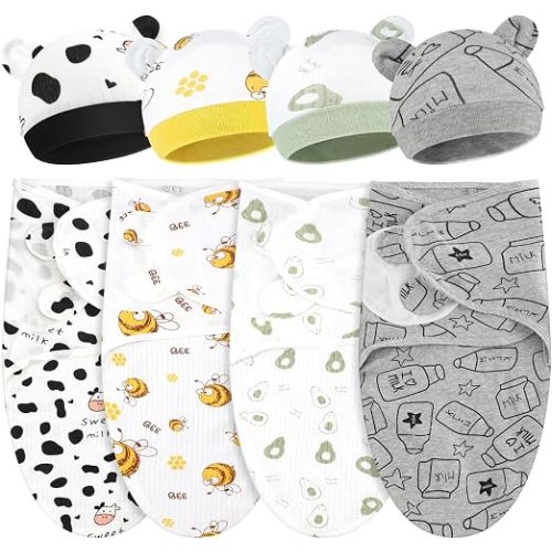 Buryeah 4 Pack Preemie Swaddle Blanket Wrap Set