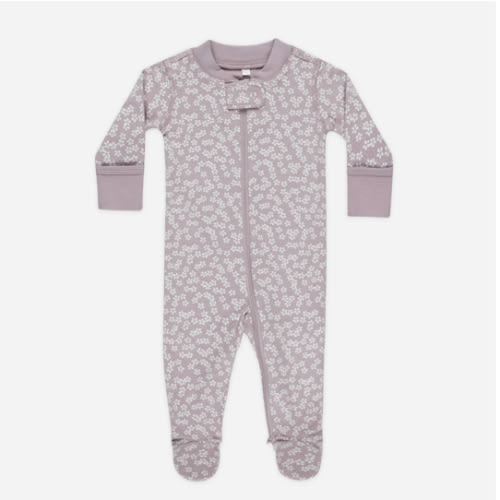 Zip Long Sleeve Sleeper Footie || Lavendar Ditsy