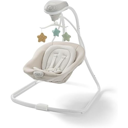 Graco Simple Sway Portable Baby Swing for Infants, Newborn Swing with 15 Songs and Sounds, Great Gift for New Parents, Baby Registry Must Have