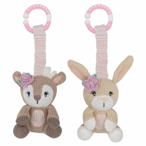 BABY CITY Living Textiles 2Pk Stroller Toy - Fawn & Bunny