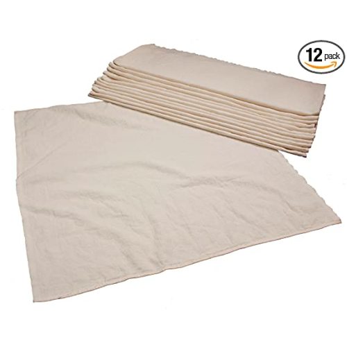OsoCozy - Organic Flat Cloth Diapers (Dozen) - 27 x 30.5 - One-Layer Nappies Made of Soft, Durable 100% Birdseye Cotton - The Best Organic Diapers - Sold by The Dozen.