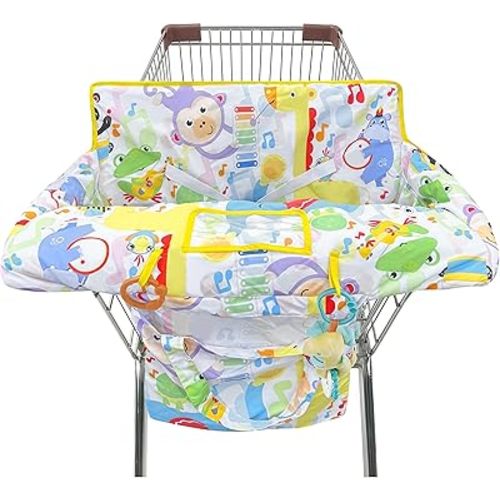 Shopping Cart Cover for Baby,2-in-1 High Chair Cover with Portable Cloth Bag,Cart Seat Pad for Babies Grocery Cushion Cover Restaurant,Suitable for All Supermarkets