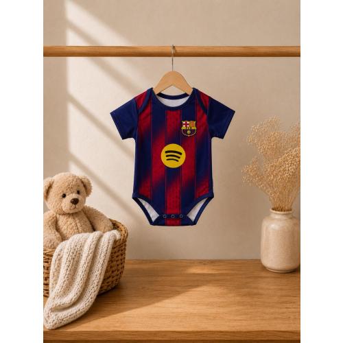 Barcelona Inspired Baby Soccer Romper | Personalized Name Number Bodysuit (6-12 months)