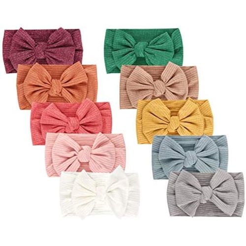 DRESHOW BQUBO Baby Nylon Headbands Hairbands Hair Bow for Girls Newborn Infant Toddlers Hair Accessories