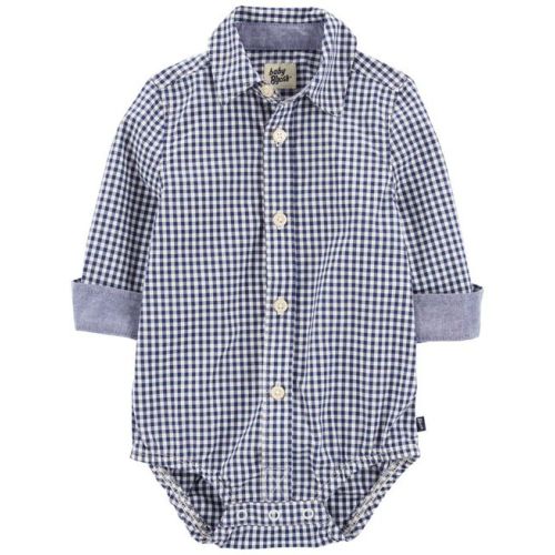 Baby Boy Gingham Print Button-Front Bodysuit - OshKosh B'gosh | Carter's