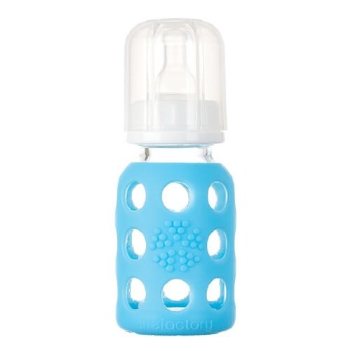 Lifefactory Glass Baby Bottle - 4 oz - Sky Blue
