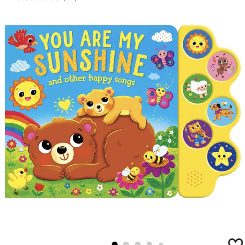 You Are My Sunshine & Other Happy Songs Sound Book for Toddlers | 6-Button Musical Board Book with Nursery Rhymes | Interactive Sing-Along Book