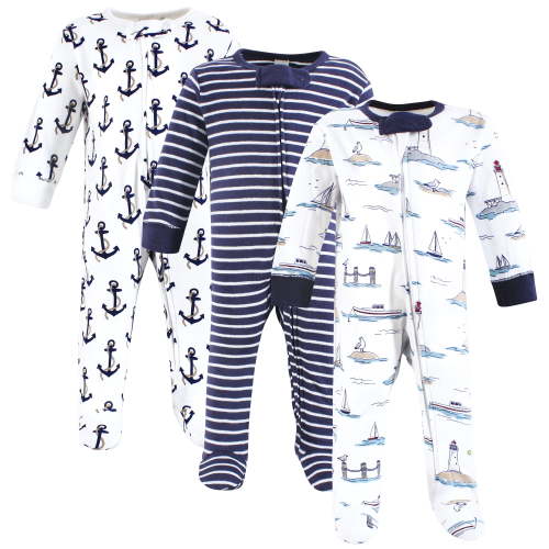 Touched by Nature Unisex Baby Organic Cotton Sleep and Play, Lighthouse Seagull, 0-3 Months