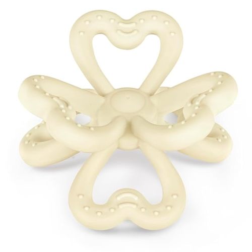 Haakaa Silicone Clover Teether Toy - Food Grade Silicone Teething Toys for Babies 3-6 Months 6-12 Months, Soft & Easy Hold Chew Toy for Infant, BPA Free (Oat)