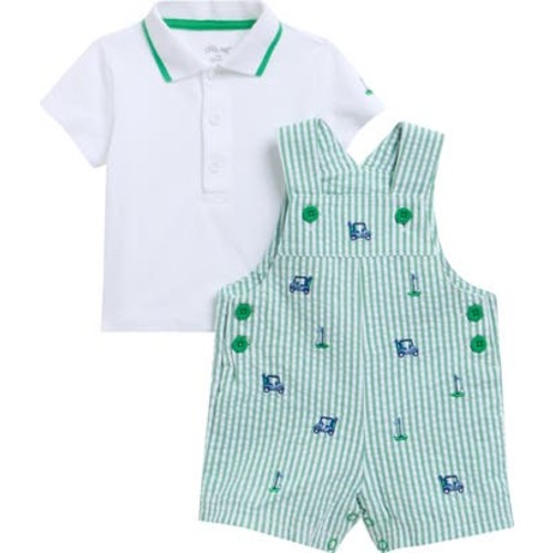 Golf Detail Polo Shirt & Shortall Set, 9M