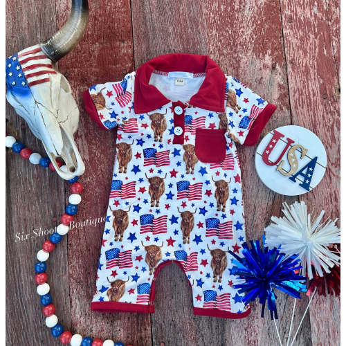 Highlander 4th of July romper (sale)