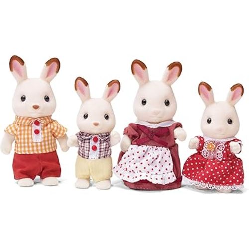 Calico Critters, Hopscotch Rabbit Family, Dolls, Doll House Figures, Collectible Toys