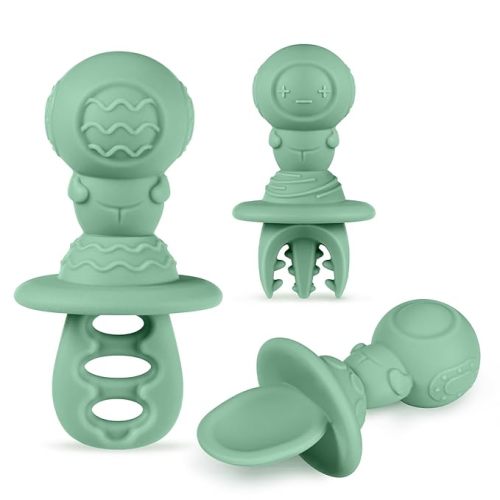 haakaa Silicone Spoons - Pea Green, 3 pack