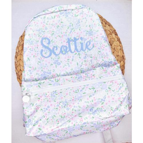 Personalized Floral Backpack: Monogrammed Full Size Bag