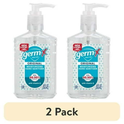 (2 pack) Germ-X Original Hand Sanitizer Gel, 62% Ethyl Alcohol with Vitamin E, Scented, Travel Size, 8 fl oz