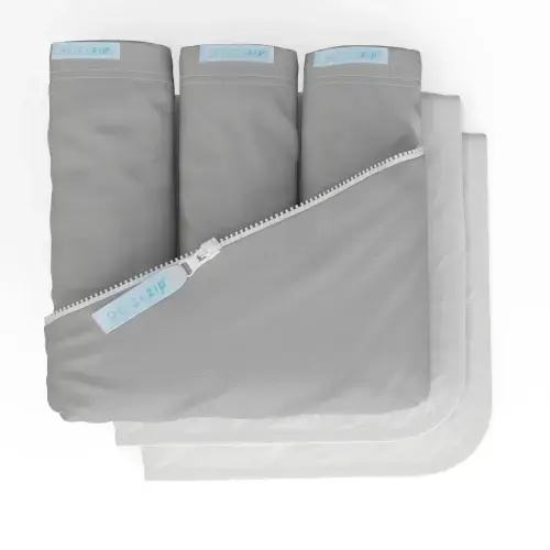 Crib Zip Sheet Starter Pack - Crib Deluxe / Misty Gray