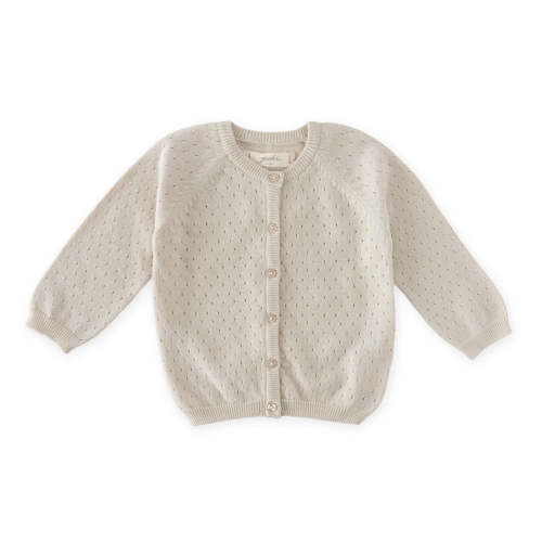 Pointelle Knit Sweater - Natural, 0-6M