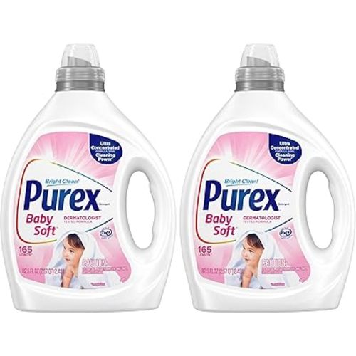 Purex Baby Laundry Detergent Liquid,Ultra Concentrated,82.5 fl oz,165 Loads,Hypoallergenic,Dye Free,Gentle on Skin,(Pack of 2)