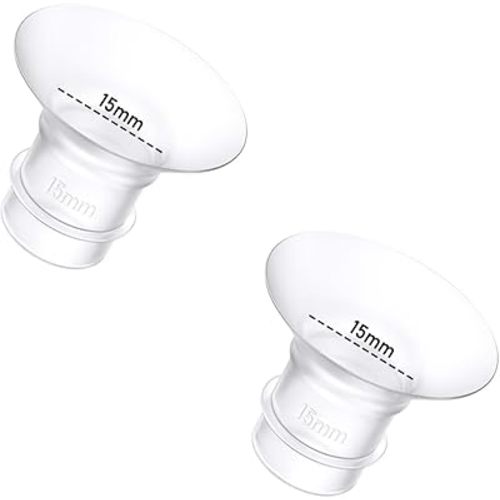 2 pièces d'insert bride 15 mm compatibles avec Momcozy M9/M6/M5/S12 Pro/S9 Pro/S12/Medela/Spectra/Bellababy/Lansinoh/KORSKR S21 24 mm, accessoires de rechange pour tire-lait portable, pièces de 24 mm