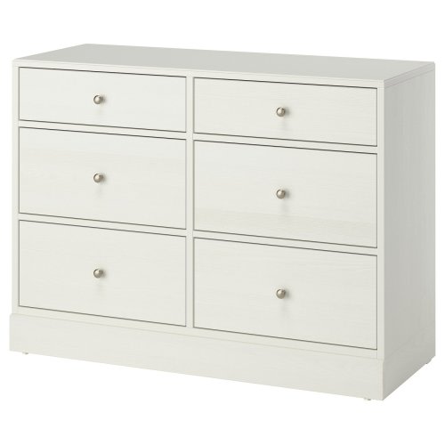HAVSTA 6-drawer dresser - white 47 5/8x18 1/2x35 "
