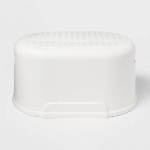 Single Kids' Step Stool - Pillowfort™: Toddler Bathroom Stool, Plastic, No Assembly, 145 lb Capacity, White