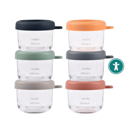 Set of 6 5oz Glass Baby Food Jars