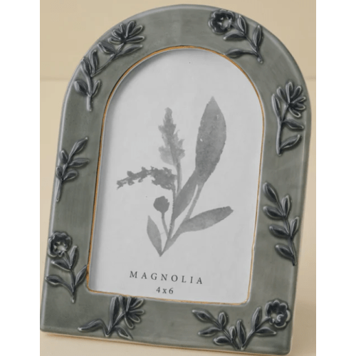 Ceramic Arched Floral Photo Frame - 4x6