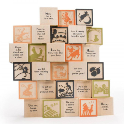 Wooden nursery rhyme blocks