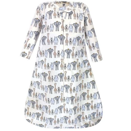 Hudson Baby Infant Long Sleeve Cotton Jersey Sleeping Bag, Royal Safari, 0-6M