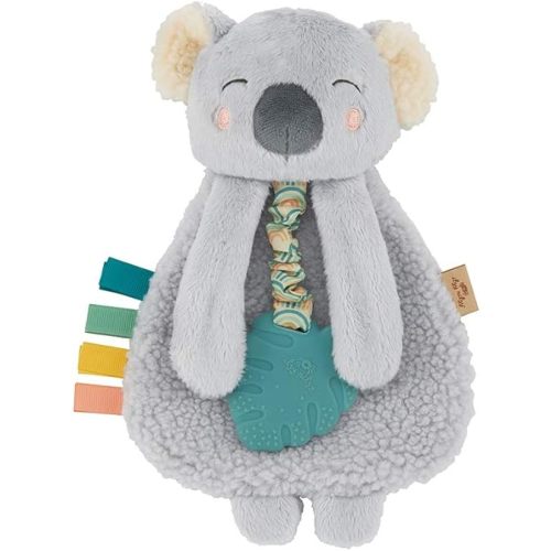 Itzy Ritzy - Itzy Lovey Including Teether - Baby Lovey with Teether, Textured Ribbons & Dangle Arms - Features Crinkle Sound, Sherpa Fabric and Minky Plush (Koala)