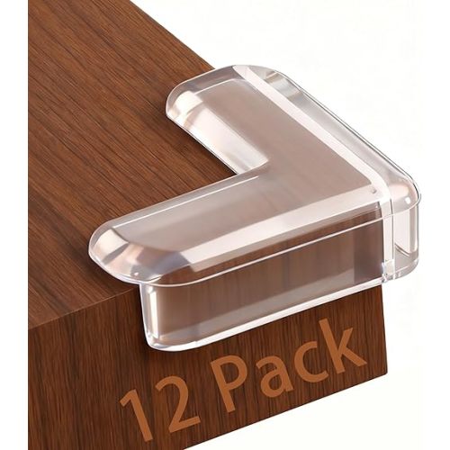 Baby Corner Protector Corner Protector Baby Furniture Corner Protection Transparent Cover Sharp Furniture and Table Top Edges with Adhesive 12 Pack(L-Shaped)