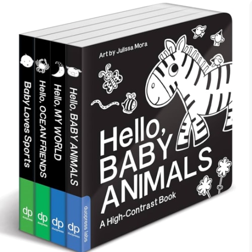 High Contrast Baby Book Set: 4 Board Books for Newborns