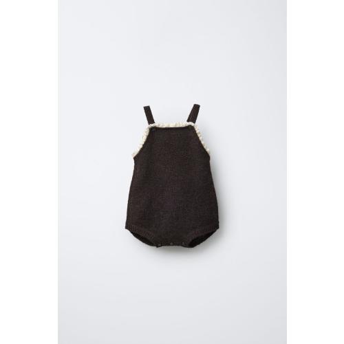 LACE KNIT ROMPER WITH WOOL - Brown | ZARA United States