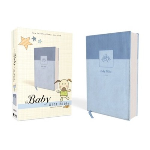 Niv, Baby Gift Bible, Holy Bible, Leathersoft, Blue, Red Letter, Comfort Print - by  Zondervan
