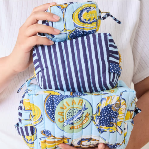Champagne & Caviar - Three's Best Pouch Set - Pale Blue – Printfresh