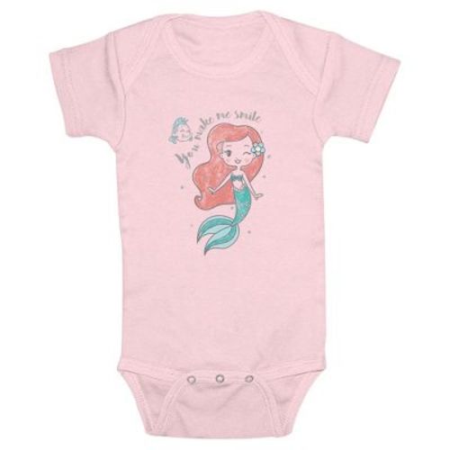 Infant's Disney Princess Ariel and Flounder Bodysuit - Light Pink - 12 Months