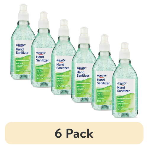 (6 pack) Equate Aloe Vera Hand Sanitizer, 12 fl oz