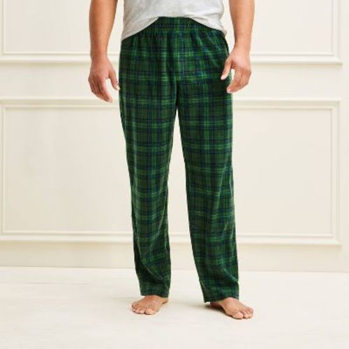 Men's Holiday Plaid Microfleece Matching Family Pajama Pants - Wondershop™ Green M