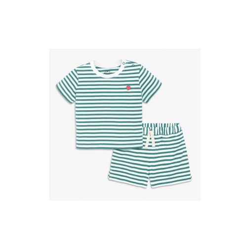 Baby Stripe Embroidered Set