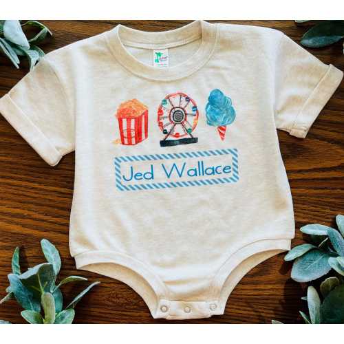 Boy Carnival - Fair Trio with or without Personalization Sublimation Baby Shirt, Laughing Giraffe Tee, Custom Kids T shirt