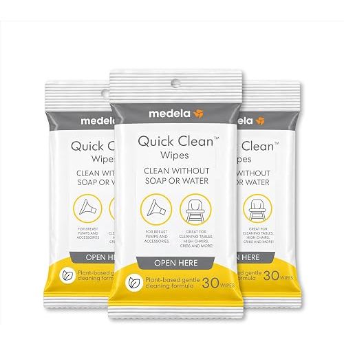 Medela Quick Clean Breast Pump Wipes, Plant-Based, 90 count