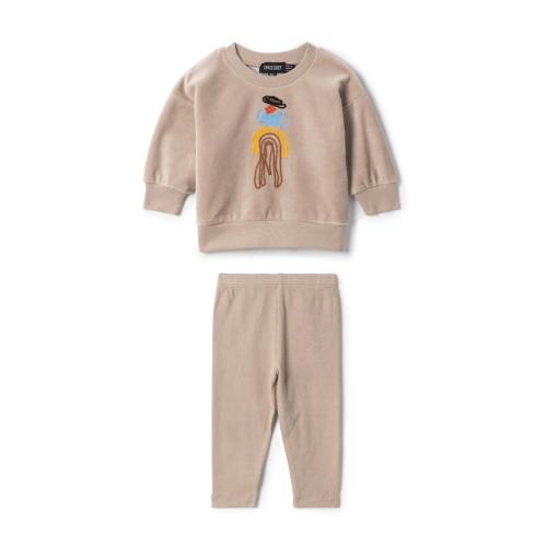 Cowboy Embroidered Set Beige