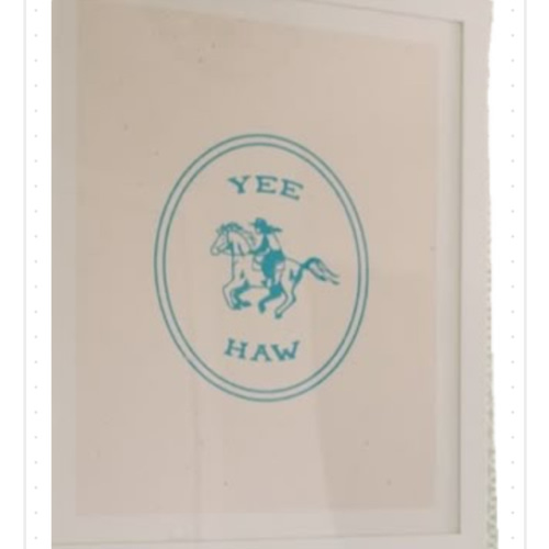 Yee-Haw Blue Framed Poster Art Print