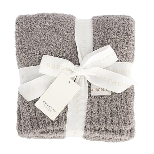 Saranoni Bamboni Luxury Baby Blanket | Cozy & Soft Plush Receiving Blankets | Perfect for Girls & Infant Baby Boy Blankets | Gray - 30” x 40”