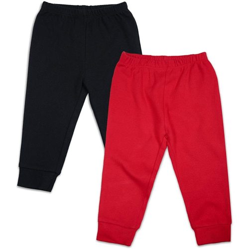 SOBOWO Baby Boy Pants 2 Pack 100% Cotton Solid Baby Joggers 0-24 Months