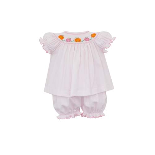 Hand Smocked Colorful Pumpkin Bloomer Set (3 month)