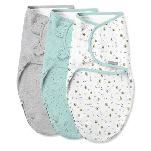 SwaddleMe by Ingenuity Easy Change Zipper Baby Swaddle - 0-3 Months - Little Bees